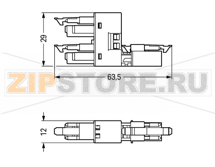 h-distribution connector; 2-pole; Cod. A; 1 input; 2 outputs; outputs on one side; 3 locking levers; for flying leads; white Wago 890-1686 Protected against mismating and maintenance-freeLow profile with 4.4 mm pole spacing...