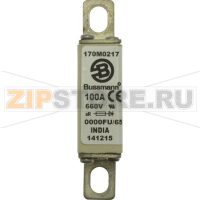 Предохранитель, 100 A, AC 660 В, 200 кА, size 0000, 18x19x80 мм, aR, UL Eaton FUSE 100A 660V 00