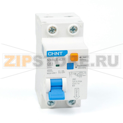Дифавтомат 63 А, 30 мА, 4.5 кА Chint NXBLE-63Y 