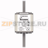 Предохранитель, 100 A, AC 690 В, 200 кА, DIN 1, 45x58x104 мм, aR, DIN, IEC Eaton FUSE 100A 690V
