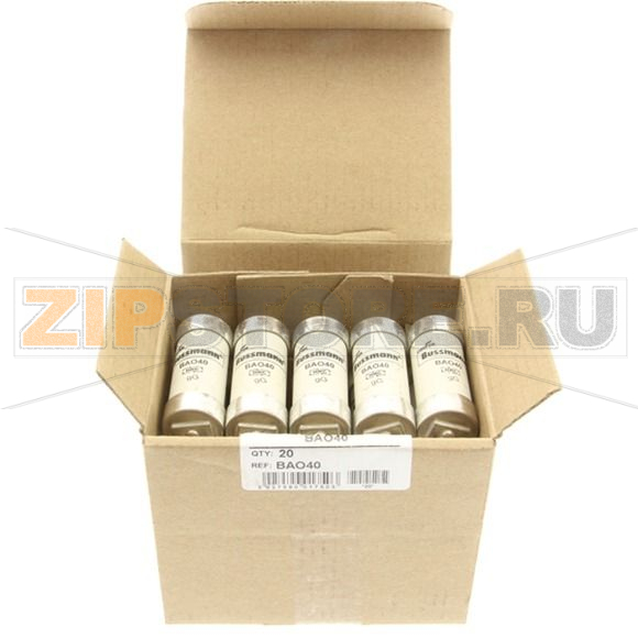 Предохранитель, 40 A, AC 500 В, 80 кА, BS88/A3, 21x87 мм, gL/gG, BS Eaton 40AMP 500V AC BS88 gG F 