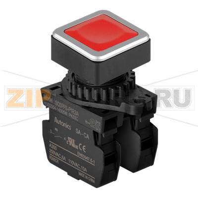 Выключатель кнопочный, головка: квадратная, Ø отверстия: 30 мм Autonics SQ3PFS-P1R2AM 