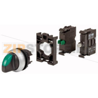 Переключатель поворотный, пластик, зеленый: 1 шт Eaton M22-WRLK-G-K10LED-BVP