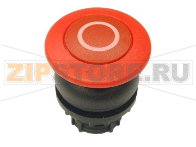 Кнопка грибовидная, RMQ-Titan, без фиксации, красная, с маркировкой Eaton M22S-DP-R-X0 