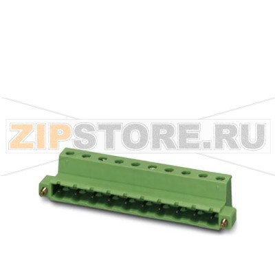 Вилочная часть Phoenix Contact GIC 2,5/ 7-STF-7,62 Номинальный ток: 12 А, Расчетное напряжение (III/2): 630 В, Полюсов: 7, Размер шага: 7,62 мм, Технология подключения: Винтовые зажимы, Цвет: зеленый, Поверхность контакта: олово.Минимальный заказ: 50 шт.Упаковка: 50 шт.