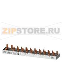 Компактная Pin шина, 10mm2 сечение: 1p/N (N-справа) 1x УЗО 2-пол. + 10x комп.устр. 1-пол. защ.от прикосн. N-right 12 MW обрезаемая Siemens 5ST3784-0