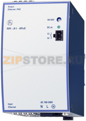 PoE-инжектор 100/249 В/AC, 48/56 В/DC, 6 A, 280 Вт, 8 портов Hirschmann RPI-A1-8PoE 