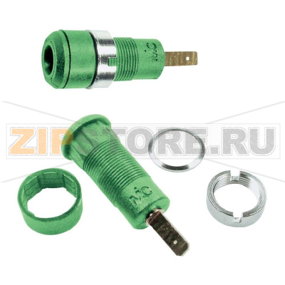 Розетка лабораторная, Ø контакта: 2 мм, зеленая, 1 шт Stäubli SLB2-F2,8 