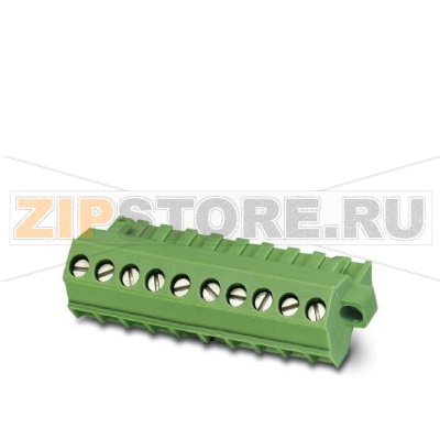 Вилочная часть Phoenix Contact SMSTB 2,5/ 2-STF Номинальный ток: 12 А, Расчетное напряжение (III/2): 320 В, Полюсов: 2, Размер шага: 5 мм, Технология подключения: Винтовые зажимы, Цвет: зеленый, Поверхность контакта: олово.Минимальный заказ: 50 шт.Упаковка: 50 шт.
