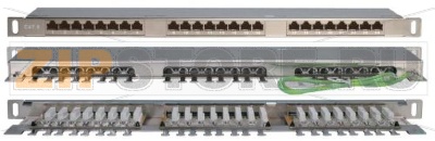 Hyperline PPHD-19-24-8P8C-C6-SH-110D Патч-панель высокой плотности 19&#039;&#039;, 0.5U, 24 порта RJ-45, категория 6, Dual IDC, экранированная 
