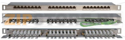 Hyperline PPHD-19-24-8P8C-C6-SH-110D Патч-панель высокой плотности 19&#039;&#039;, 0.5U, 24 порта RJ-45, категория 6, Dual IDC, экранированная 