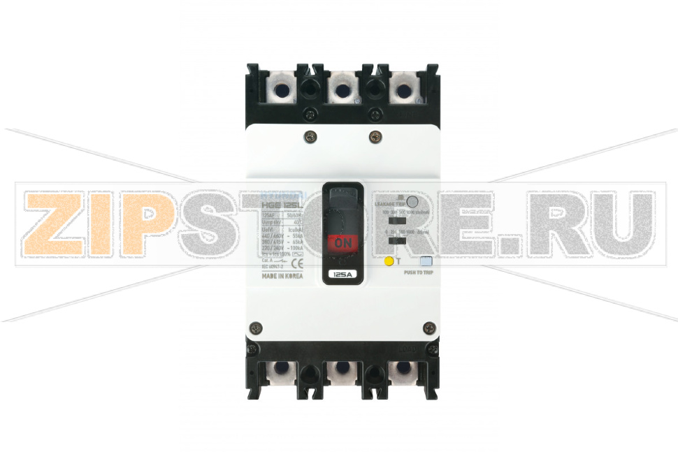 Выключатель автоматический дифференциального тока 75 А, 100 мА, 55 кА, 3 полюса Hyundai Electric HGE125L3PG5S0000C00075 