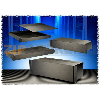 Корпус алюминиевый 457x422x89 мм, черный, 1 шт Hammond RM2U1918SBK 