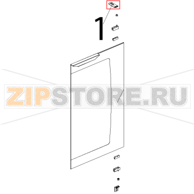 Staffa inox superiore porta Unox XL 193 Staffa inox superiore porta Unox XL 193Запчасть на деталировке под номером: 1