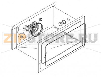 Прокладка тэна 100x22x0,8 Unox XF 085 Оригинальное название запчасти: GN224 - GUARN. PTFE+CARB 100x22x0.8sp-c/fori 1999 Unox XF 085 На деталировке запчасть Unox XF 085 под номером: 116