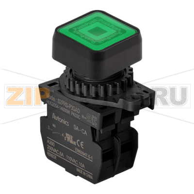 Выключатель кнопочный, Ø отверстия: 22/25 мм Autonics S2PRS-P3GAD 