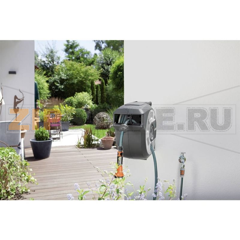 Катушка со шлангом 13 мм, 15 м, настенная, автоматическая Gardena 18402-20 