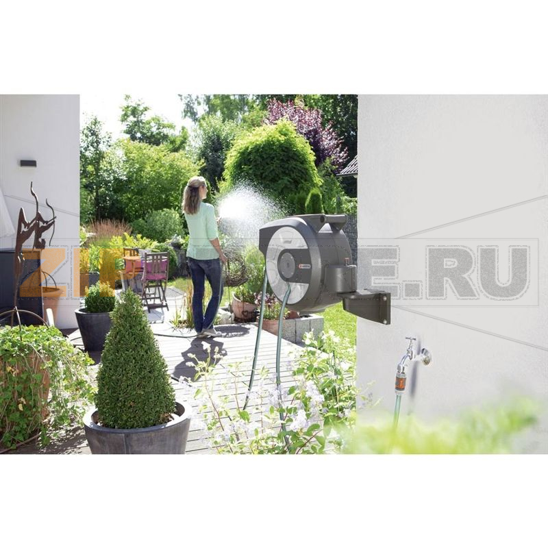 Катушка со шлангом 13 мм, 15 м, настенная, автоматическая Gardena 18402-20 