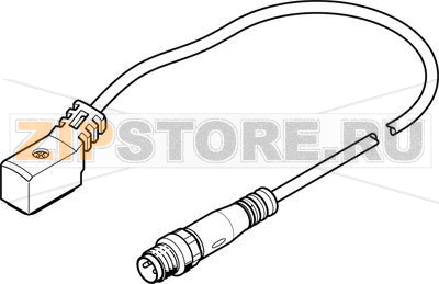 Кабель соединительный 2.5 м Festo NEBV-Z4WA2L-R-E-2.5-N-M8G3-S1 