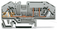 2-conductor fuse terminal block; for automotive blade-style fuses; with test option; without blown fuse indication; 6 mm; CAGE CLAMP®; 6,00 mm; gray Wago 282-696