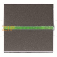 Механизм одноклавишного переключателя с клавишей и контрольной подсветкой, двухмодульный, антрацитовый ABB 2CLA220250N1801