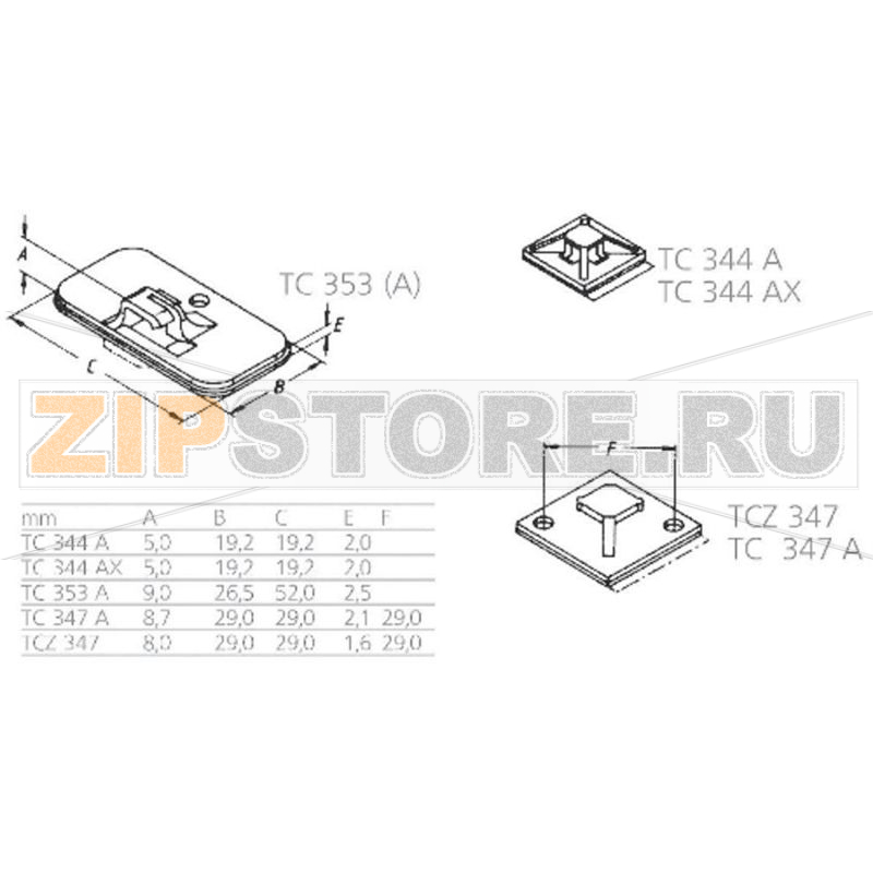 База монтажная, Ø: 3.4 мм, 1000 шт Lapp TC 104 