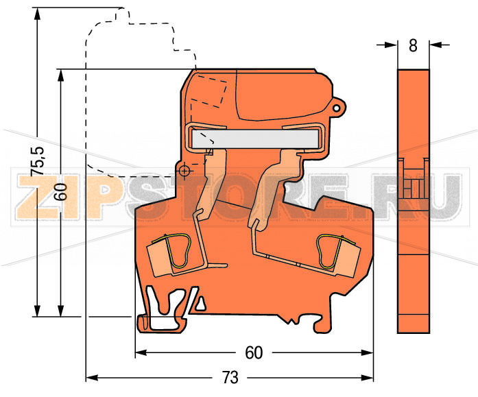 2-проводные клеммы с размыкателем; для DIN-рейки 35 x 15 и 35 x 7,5; 4 mm; CAGE CLAMP®; 4,00 mm; оранжевые Wago 281-672 Примечание:Terminating Aluminum ConductorsWAGO spring clamp terminal blocks are suitable for solid aluminum conductors up to 4 mm?/12 AWG if WAGO “Alu-Plus” Contact Paste is used for termination.“Alu-Plus” Contact Paste Advantages:Automatically destroys the oxide film during clamping.Prevents fresh oxidation at the clamping point.Prevents electrolytic corrosion between aluminum and copper conductors (in the same terminal block).Provides long-term protection against corrosion....