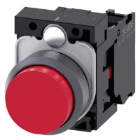 КНОПКА, 22MM, КРУГЛАЯ, ПЛАСТИК С МЕТАЛЛИЧЕСКИМ ФРОНТАЛЬНЫМ КОЛЬЦОМ, КРАСНАЯ, ВЫСТУПАЮЩАЯ КНОПКА, КОНТАКТЫ МГНОВЕННОГО ДЕЙСТВИЯ, С ДЕРЖАТЕЛЕМ, 1NC, ВИНТОВЫЕ КЛЕММЫ Siemens 3SU1130-0BB20-1CA0