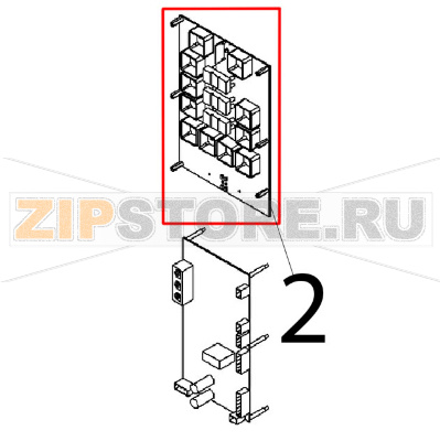 Gr. scheda el. LED/CPU Angelo Po FX101G2 Gr. scheda el. LED/CPU Angelo Po FX101G2Запчасть на деталировке под номером: 2