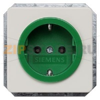 DELTA PROFIL ТИТАНОВО-БЕЛЫЙ РОЗЕТКА SCHUKO ЗЕЛЕНОЕ ГНЕЗДО 10A DC/16А AC 250В С БЕЗРЕЗЬБОВЫМИ КОНТАКТНЫМИ ЗАЖИМАМИ Siemens 5UB1481