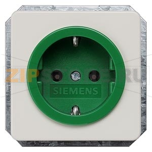 DELTA PROFIL ТИТАНОВО-БЕЛЫЙ РОЗЕТКА SCHUKO ЗЕЛЕНОЕ ГНЕЗДО 10A DC/16А AC 250В С БЕЗРЕЗЬБОВЫМИ КОНТАКТНЫМИ ЗАЖИМАМИ Siemens 5UB1481 