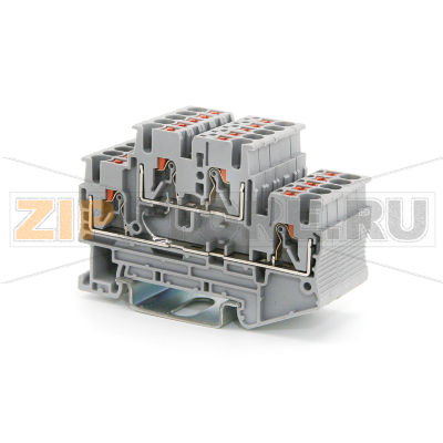 Клемма проходная Push-in, серая CHIKU RPVTT 2,5-DIO/O-U 