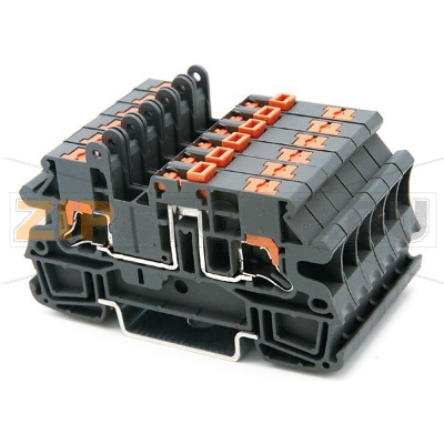 Клемма проходная Push-in, темно-серая CHIKU RPI 4-MT 