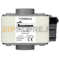 Предохранитель, 1750 A, AC 550 В, 200 кА, size 3, 76x92x65 мм, aR, IEC Eaton FUSE 1750A 550V 3B