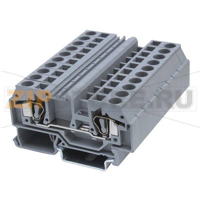 Клемма проходная, пружинная, серая CHIKU RST 6 