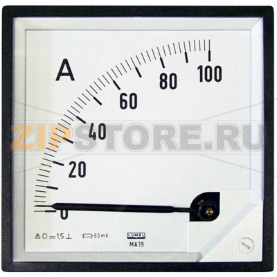 Ампертметр стрелочный 0-100 А, 96x96 мм Lumel MA19 100A/60mV 