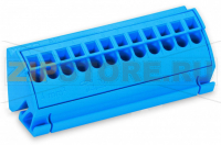 Клемма шины; для шин (10 x 3) мм; 12-пол.; без кнопок; 4 mm?; 4,00 mm?; синие Wago 812-104