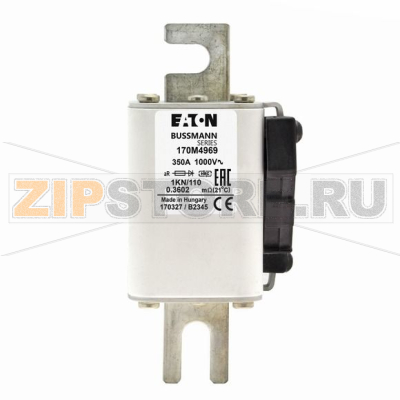 Предохранитель, 350 A, AC 1000 В, 125 кА, 1, 51x69x138 мм, aR, DIN, IEC Eaton FUSE 350A 1000V 1 