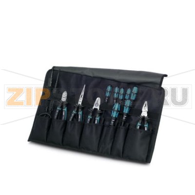 Сворачивающаяся сумка для инструмента Phoenix Contact TOOL-WRAP комплектация: кабельный резак, бокорезы, пассатижи и острогубцыОтвертка VDE плоская: 0,4x2,5/0,5x3,0/1,0x4,0/1,0x5,5 крестовая: PHO/PH1/PH2Индикатор наличия напряжения.Минимальный заказ: 1 шт.Упаковка: 1 шт.