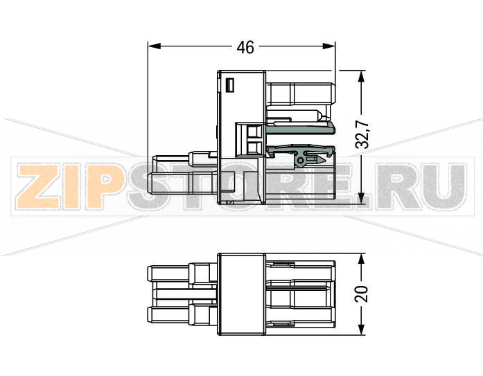 h-distribution connector; 2-pole; Cod. B; 1 input; 2 outputs; outputs on both sides; 2 locking levers; pink Wago 770-1610 Protected against mismating and maintenance-freeComponents can be clearly printed on and color-coded to meet custom requirements....