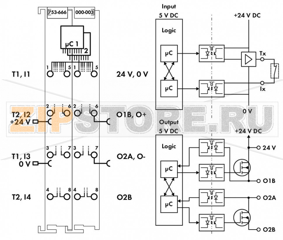 Отказоустойчивый 4/2-канальный дискретный вход/выход; тока; 10 A; PROFIsafe V2.0 iPar; желтые Wago 753-666/000-003 