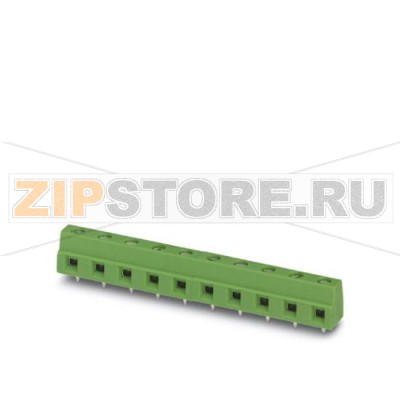 Клеммы для печатного монтажа Phoenix Contact GMKDSN 1,5/ 3-7,62 Номинальный ток: 16 А, Номинальное напряжение: 630 В, Размер шага: 7,62 мм, Полюсов: 3, Тип подключения: Винтовые зажимы, Монтаж: пайка, Направление подключения, проводник / печатная плата: 0 °, Цвет: зеленый, Возможна установка в ряд модулей с различным количеством полюсов (контактов)!.Минимальный заказ: 50 шт.Упаковка: 50 шт.