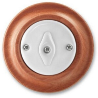 Переключатель поворотный, белый фарфор/натуральное дерево вишня ABB 2CHK600634C4052