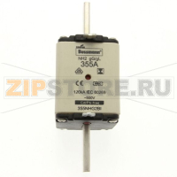 Предохранитель, 355 A, AC 500 В, 120 кА, NH2, gL/gG, IEC Eaton NH FUSE 355A 500V GL/GG SIZE 2