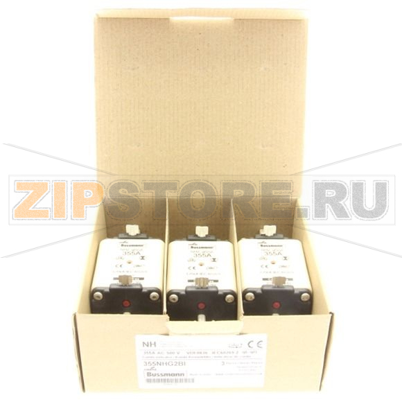 Предохранитель, 355 A, AC 500 В, 120 кА, NH2, gL/gG, IEC Eaton NH FUSE 355A 500V GL/GG SIZE 2 