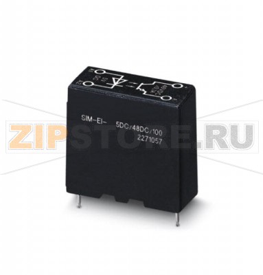Полупроводниковое реле ввода Phoenix Contact SIM-EI- 24DC/48DC/100 с защитной схемой во входной и выходной цепи, вход: 24 В пост.тока, выход: 8 - 48 В пост.тока/100 мА.Минимальный заказ: 10 шт.Упаковка: 10 шт.