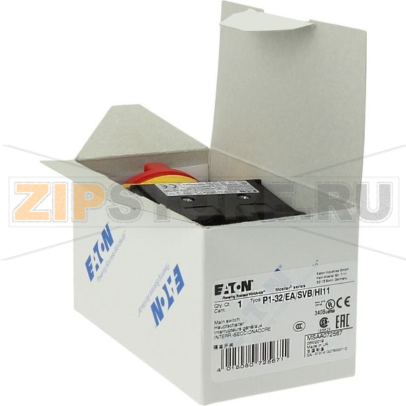 Выключатели главные, P1, 32 A, 3-полюсн Eaton P1-32/EA/SVB/HI11 