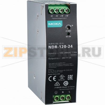 Блок питания 24 В, 120 Вт, 5 А MOXA NDR-120-24 