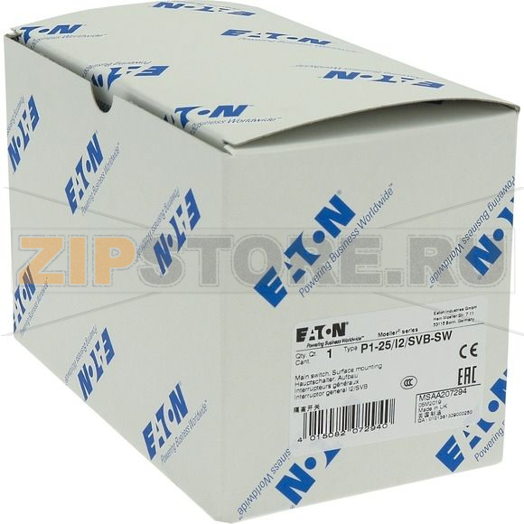 Выключатели главные, P1, 25 A, 3-полюсн Eaton P1-25/I2/SVB-SW 