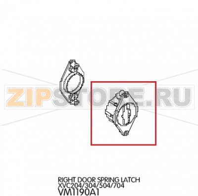 Right door spring latch Unox XVC 304 Right door spring latch Unox XVC 304Запчасть на деталировке под номером: 76Название запчасти на английском языке: Right door spring latch Unox XVC 304